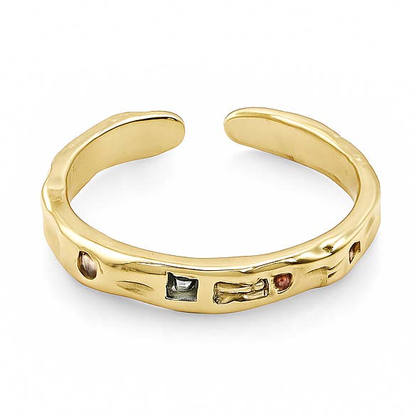 Adjustable Gold Plated Ring – 14K Minimalist Band for Women for wholesale by Sedy Jewelry