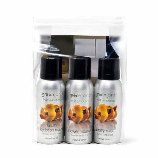 Reisset douche- en lichaamsmousse, bodyspray, papay-citroen voor wholesale door Greenland srl