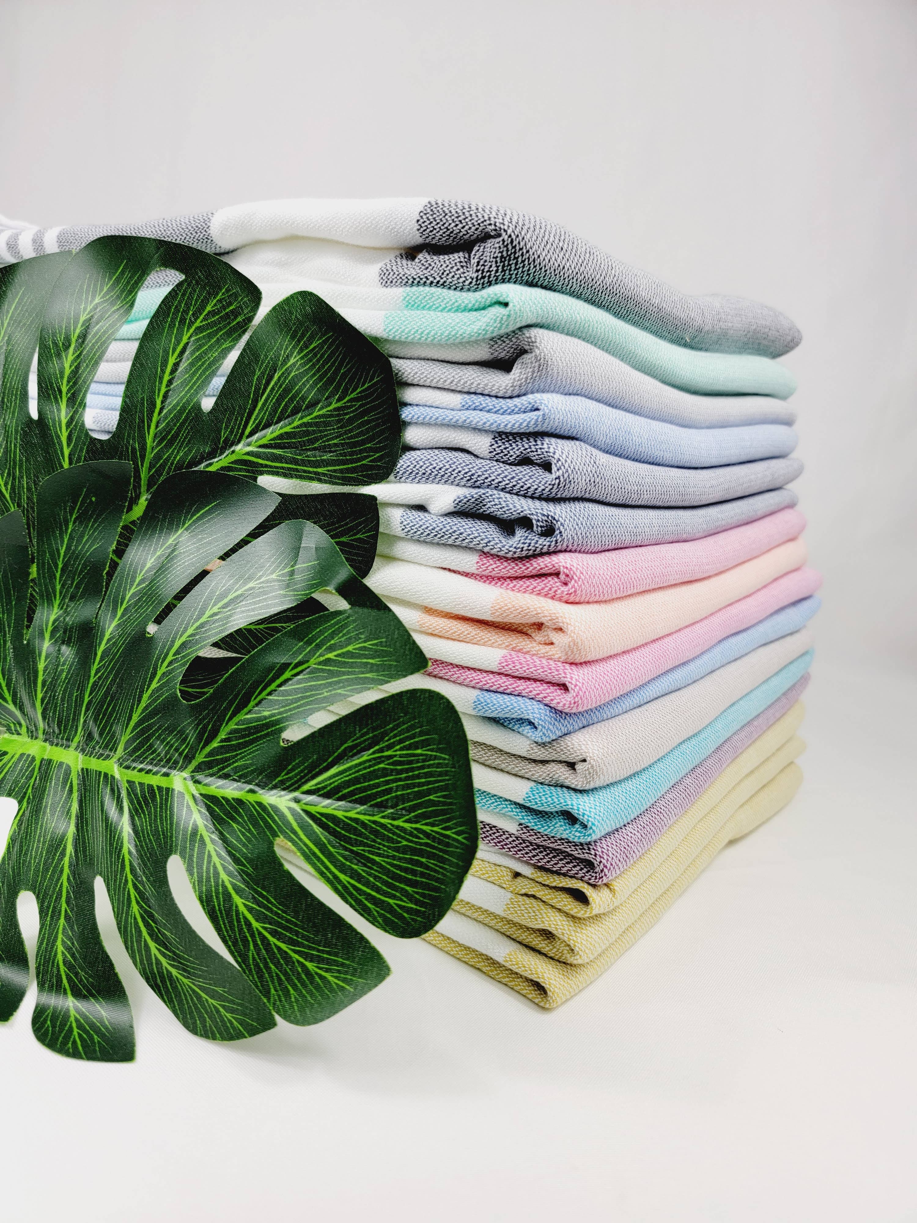 EBRU Home - Wholesale Beach Towel - 10 Beach Towel set, Assorted sand free Towel, Cabana Stripe1