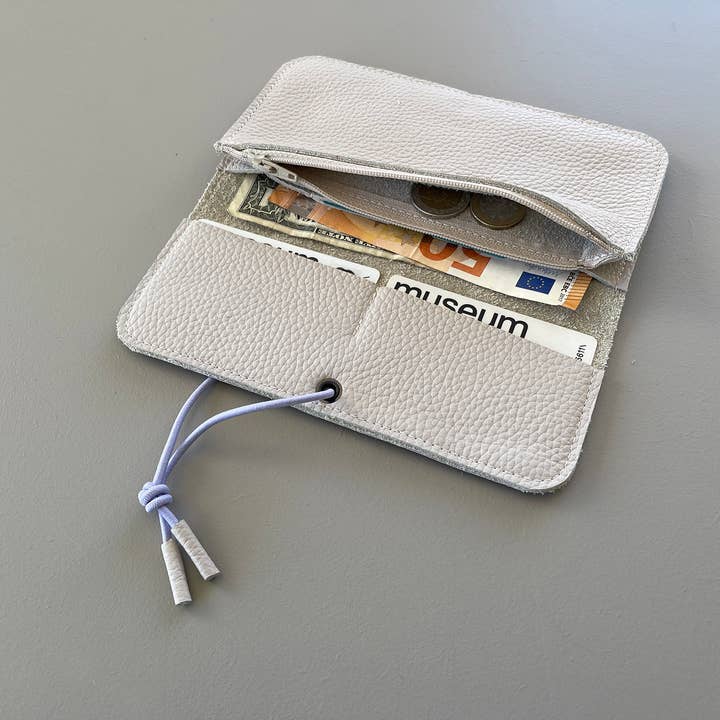 Marieke Jacobs - Wholesale Wallet - Women's - KNOT wallet wide - leather - dandelion - shell - blossom4