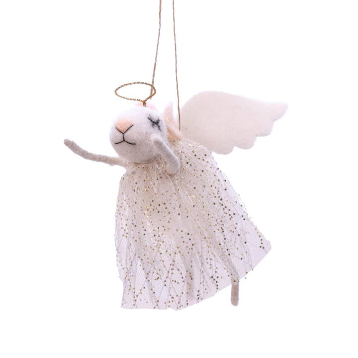 Flying Angel Mouse Felt Decoration for wholesale by Sass & Belle Europe
