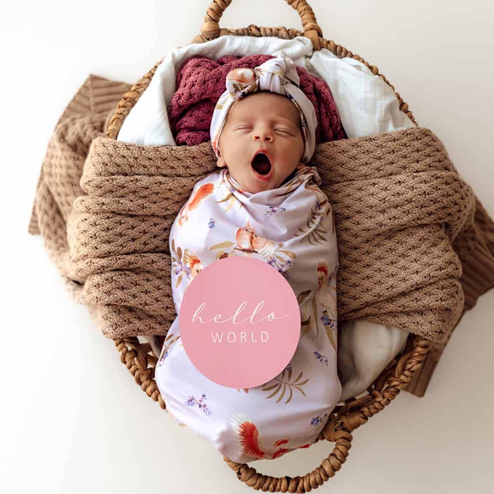 Snuggle Hunny – wholesale Milestone art/keepsake – Child & baby – Major Mitchell & Blush Reversible Milestone Cards2