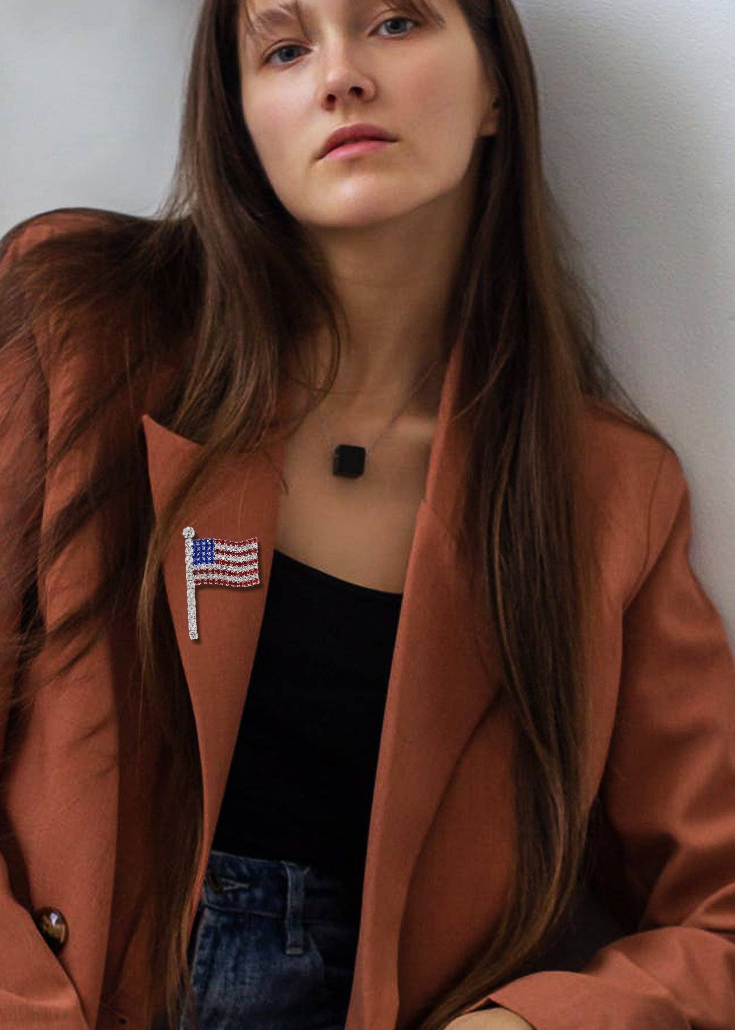 AK Brand – Großhandel Broschen – Brosche mit amerikanischer Flagge der USA, 4. Juli89