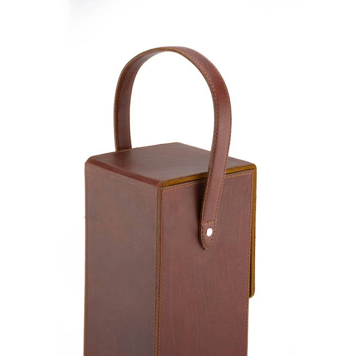 Exclusive Art Inc - Wholesale Wine Tote - Wine Bottle Carrying Case / Holder made from buff leather2