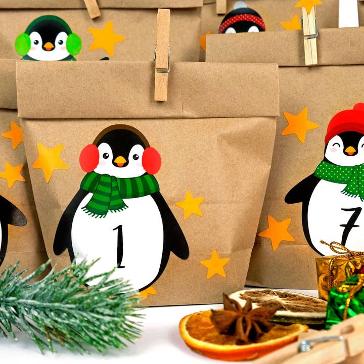 Papierdrachen – Großhandel Adventskalender – Adv Motiv - Pinguin Kalender