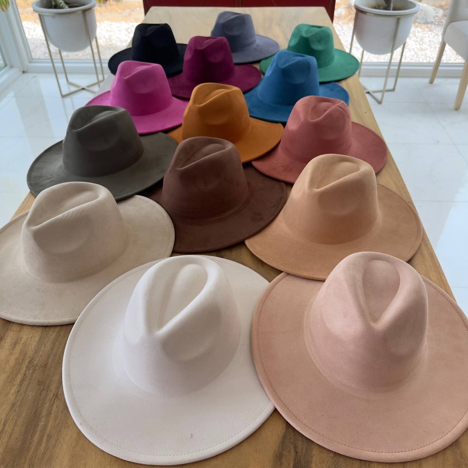 Queens INC - Vente Chapeau en feutre - femme - Chapeau haut de gamme en daim à large bord, classique et tendance42