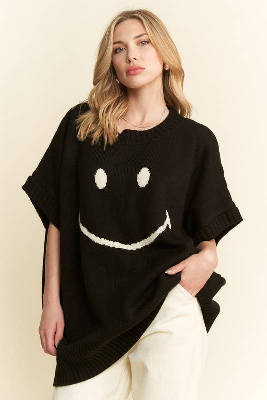 JADE BY JANE - Wholesale Knit Top - Women's - SHORT SLEEVE SMILE OVERSIZED KNIT TOP10