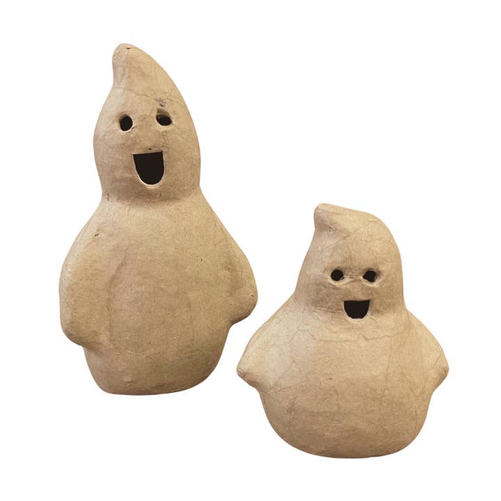 Set di 2 fantasmi di Halloween in cartapesta preconfezionati per la vendita all'ingrosso da parte di Factory Direct Craft