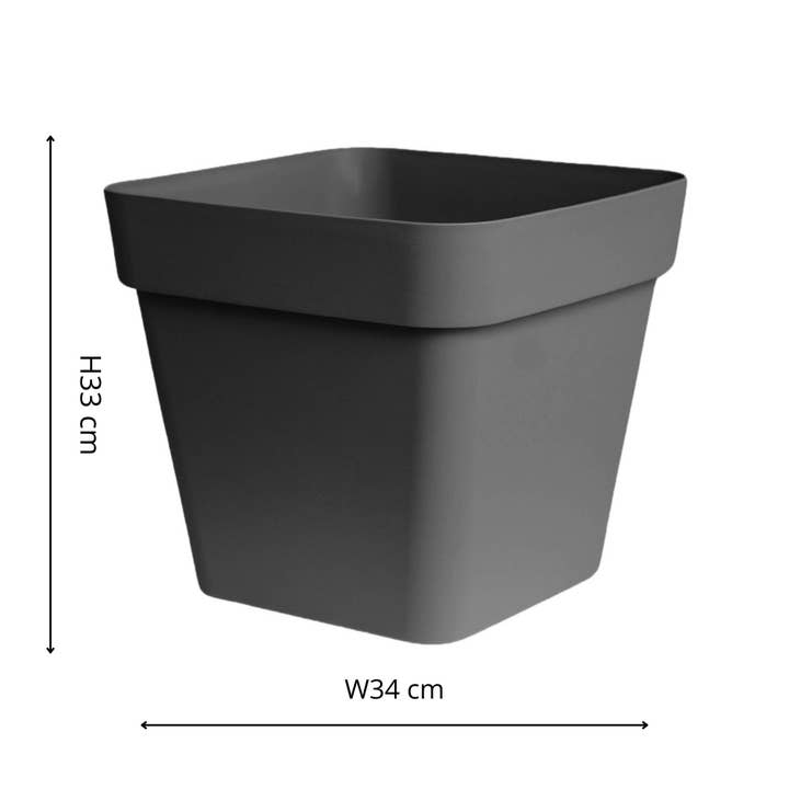 Ivyline International - Wholesale Plant Pot - Outdoor Recycled Plastic Cleo Square Planter with Wheels6