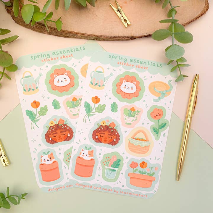 Spring Essentials - Hoja de pegatinas para venta al por mayor de Laurel Mae Art