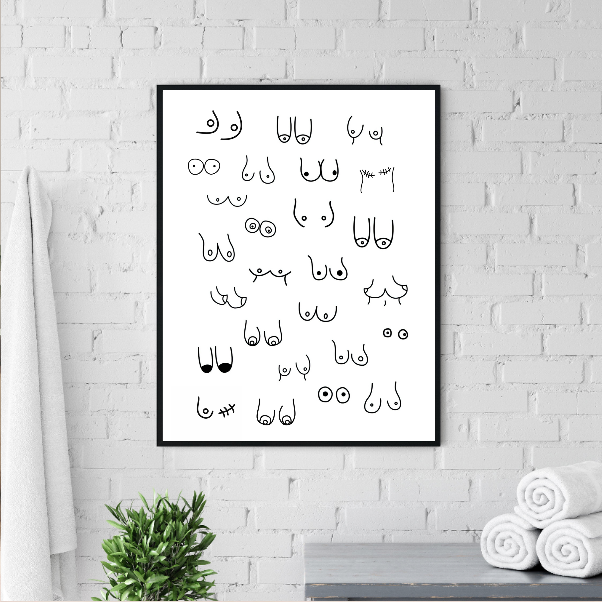 PRINTD image - Wholesale Bathroom Sign - Bathroom Poster, Boob Print, Bathroom Accessories, Bathroom1