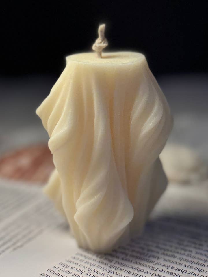 Mini Wave Stripe Column Candle for wholesale by Home Pro Idea