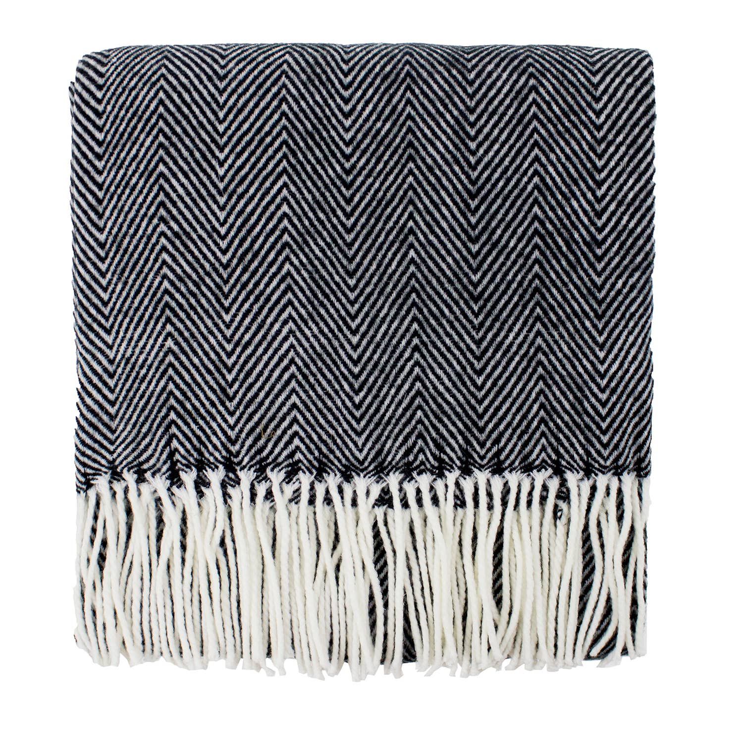 Fennco Styles - Vente Plaids - Plaid à franges noires à chevrons 50 x 60 pouces2