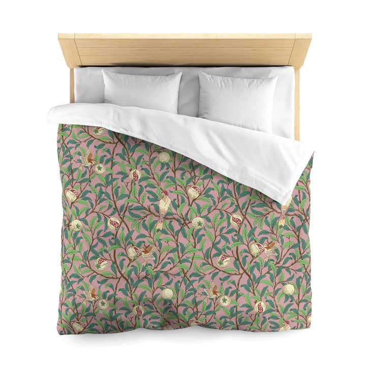 Capa de Edredão inspirada por William Morris - Coleção Pássaro e Romã (Rosella) por atacado de Willy Morris Home Emporium