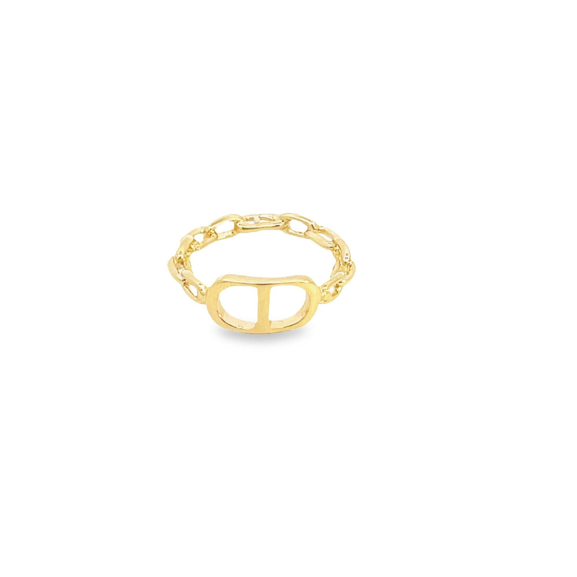 MIA Jewelry - Wholesale Band/Stacked Ring - 18K Gold Filled Mariner Link Modern Ring (D124A)