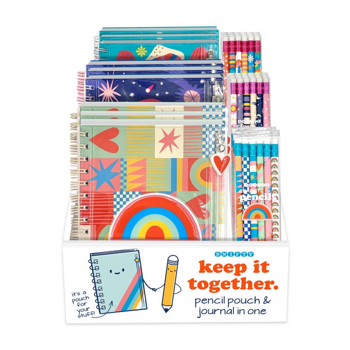 KEEP IT TOGETHER POUCH JOURNAL & PENCIL DISPLAY - FRIENDS and other Purchase Wholesale papeterie. Free Returns & Net 60 Terms on Faire trending on Faire.