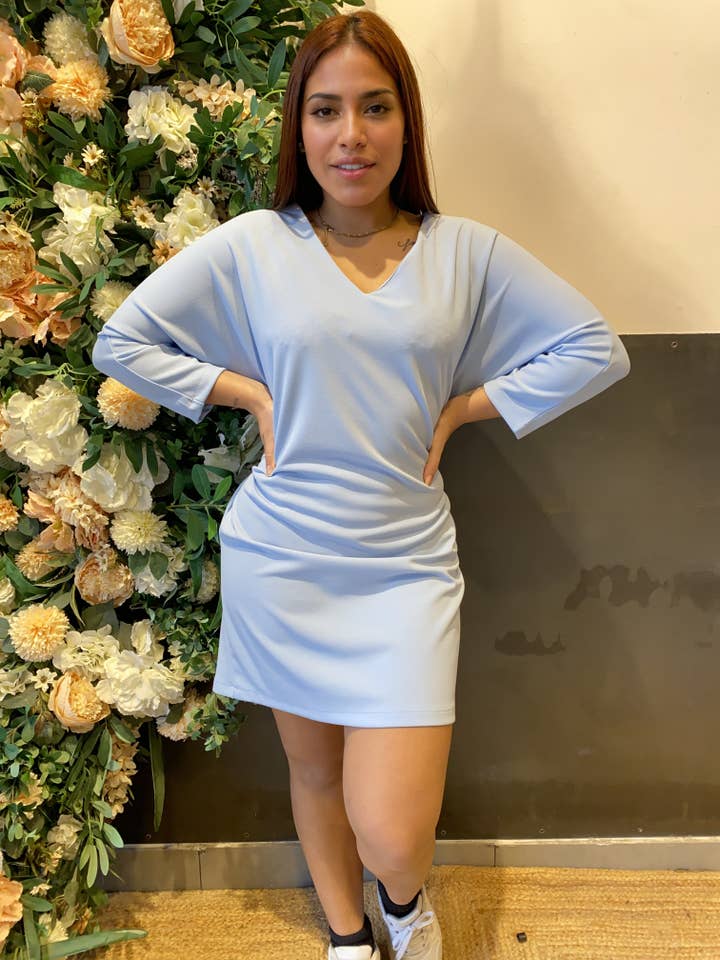 MAGNVS - Wholesale Dress - Women's - 50289 SCUBA DRESS V-NECK2