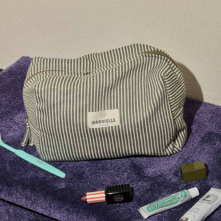Quartz Stripes Cotton Toiletry Bag for wholesale on Faire0