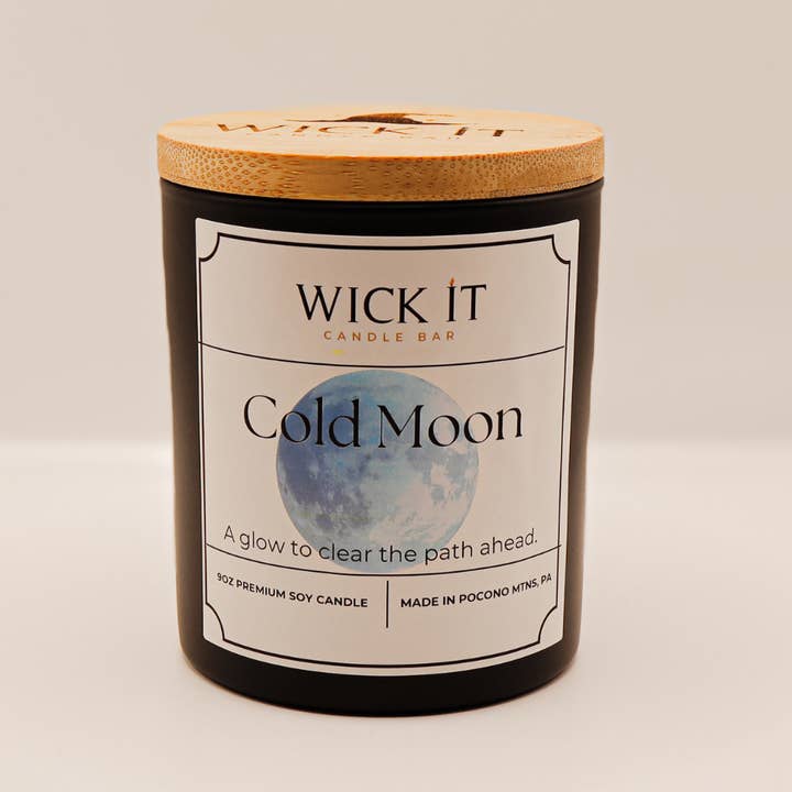 Kall Måne (December) | 9oz Sojaljus för wholesale av Wick It Candle Bar