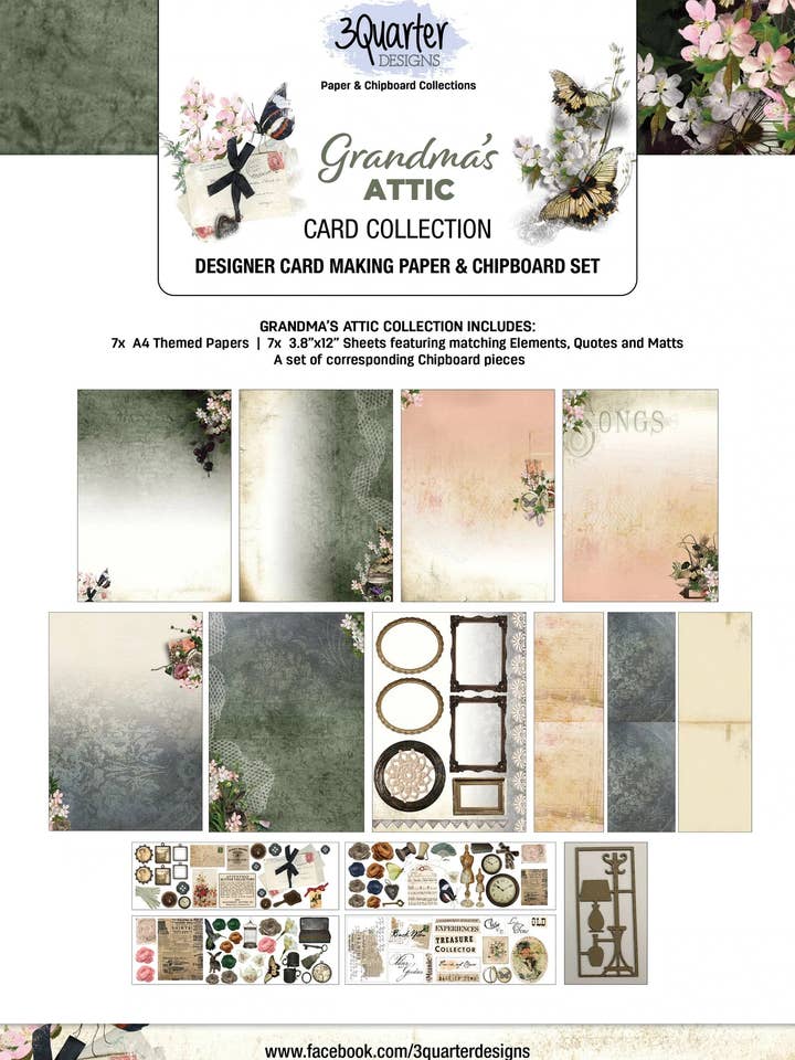 Collection de cartes 3Quarter Designs Grandma's Attic pour la vente par Ecstasy Crafts Distributing