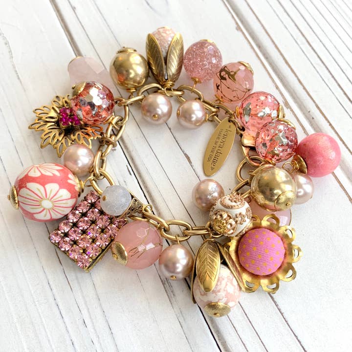 Lenora Dame - Wholesale Charm/dangle bracelet - Pink Bauble Charm Bracelet