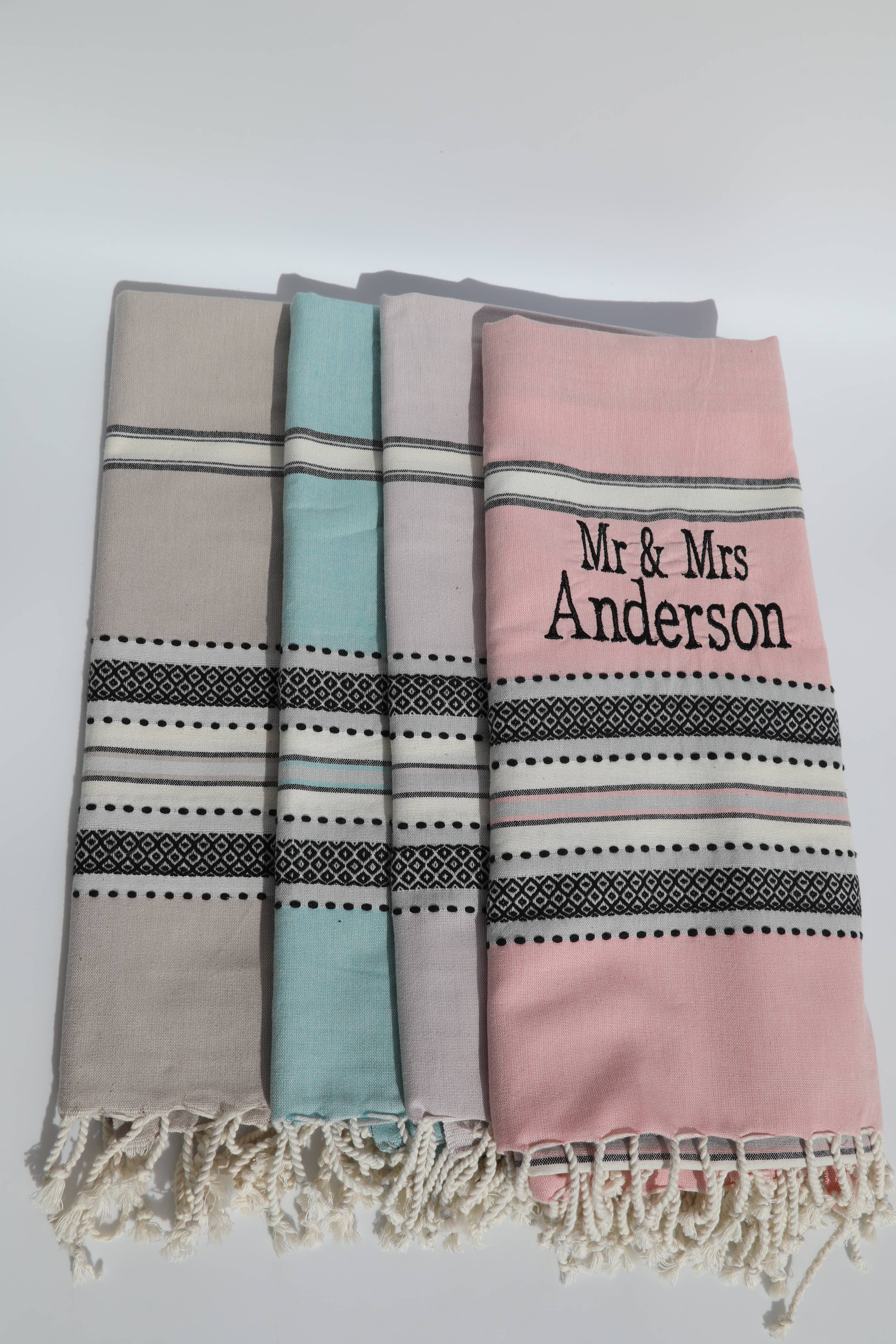 CocoMiaDesign - Wholesale Beach towel - Customizable Turkish Towel Set Embridery Name Logo 6