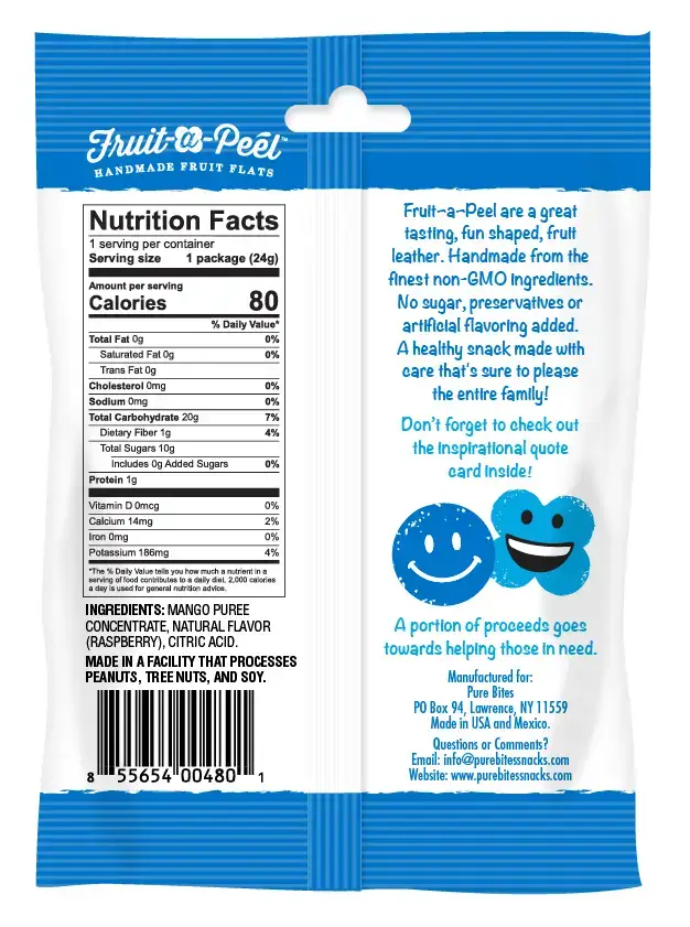 Fruit-a-Peel - Wholesale Fruit Snacks - Fruit-a-Peel Sour Blue Raspberry Fruit Flats2