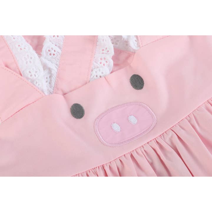 Lil Cactus - Wholesale Dress - Kids - Pink and Lace Piggy Dress4