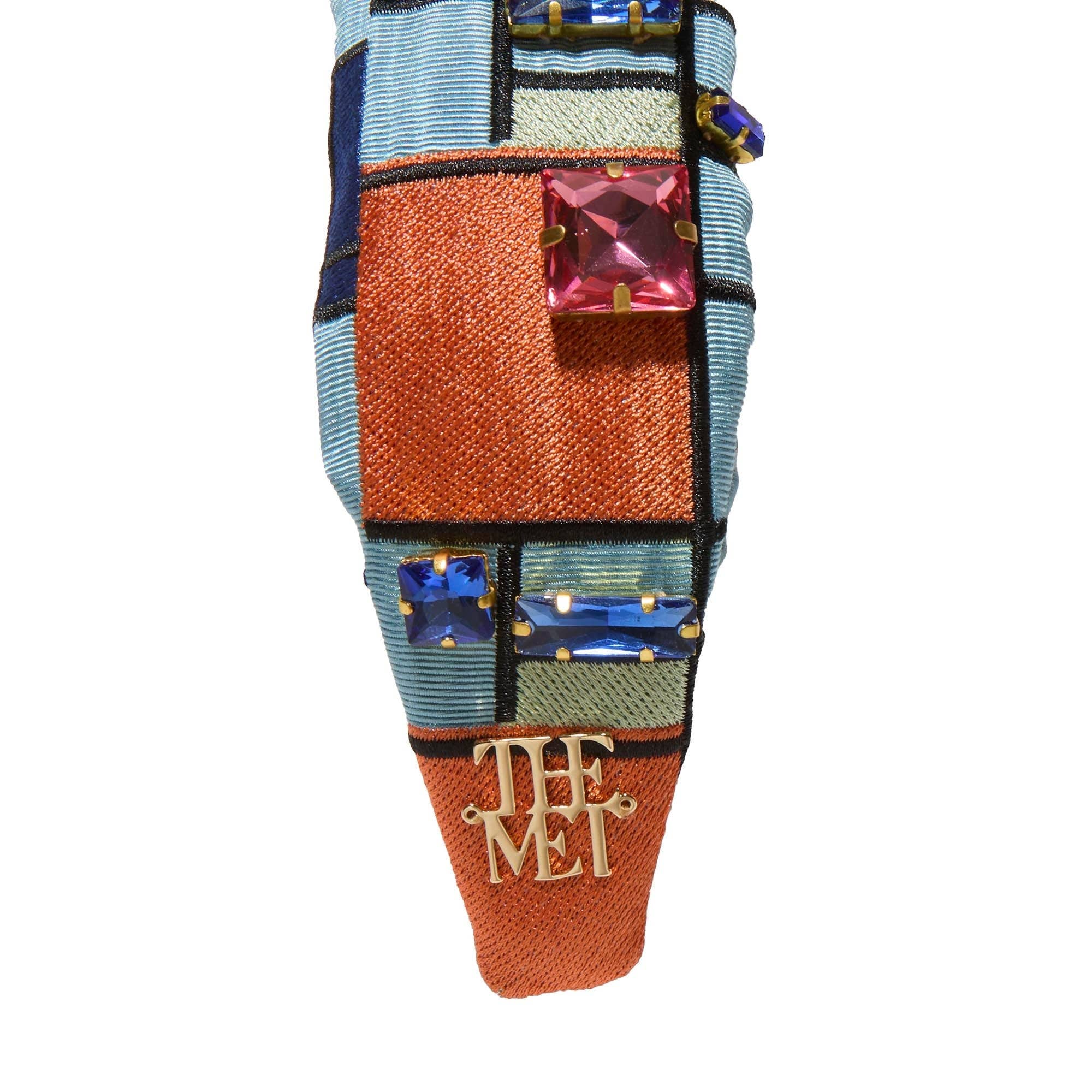 Lele Sadoughi - Wholesale Fashion Headband - Women's - COMPOSITION THE MET X LELE KNOTTED MONDRIAN EMBROIDERED HEADBAND3