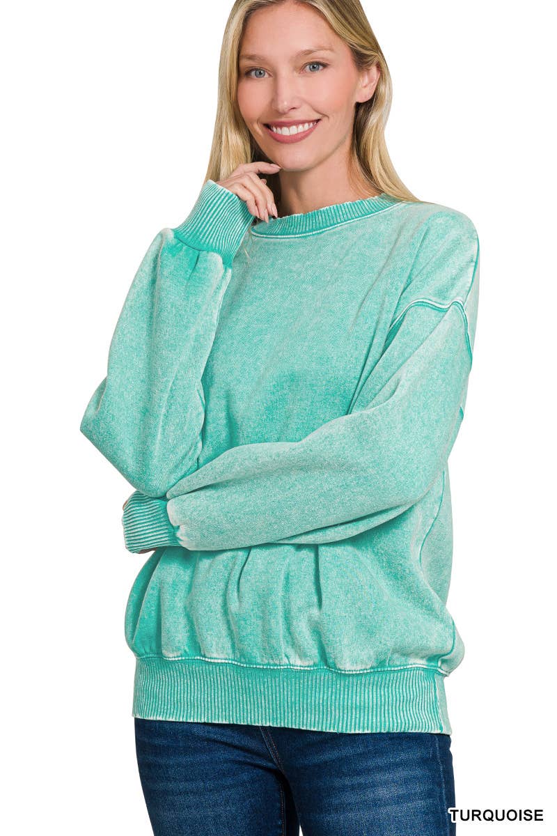 42POPS - Wholesale Sweatshirt - Women's - Acid Wash Fleece Oversized Pullover18