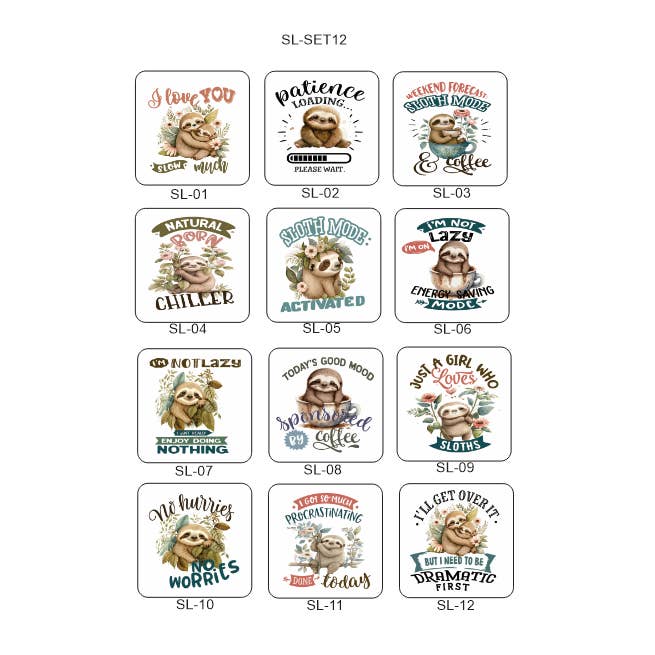 Sloth Magnet Board Set for wholesale by Cut-n-rust LLC