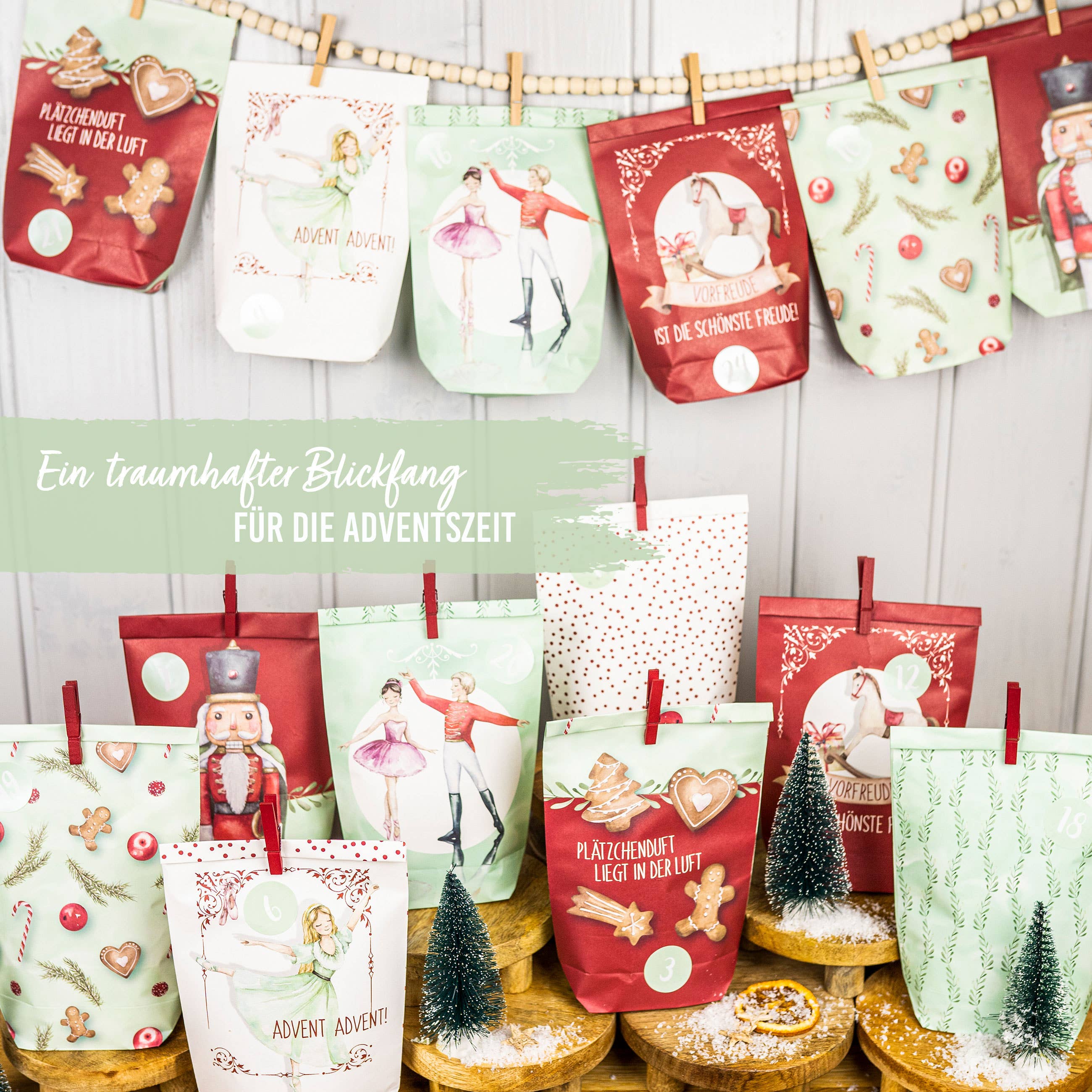 Papierdrachen - Wholesale Advent Calendar - Advent calendar with printed bags - Nutcracker1