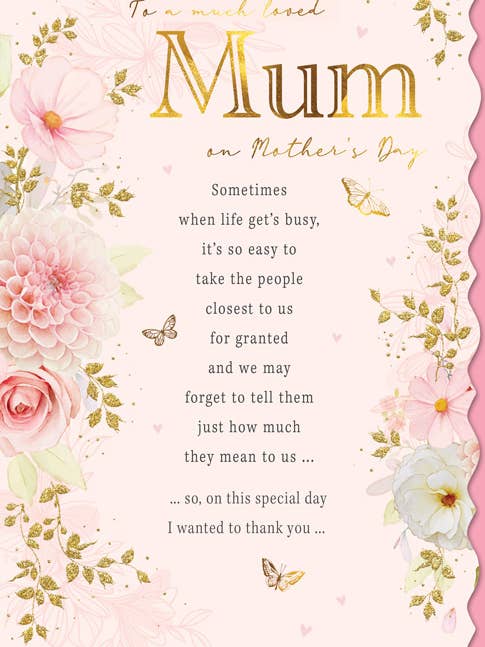Mors dag-kort, Mamma, Rosa blommig för wholesale av Piccadilly Greetings