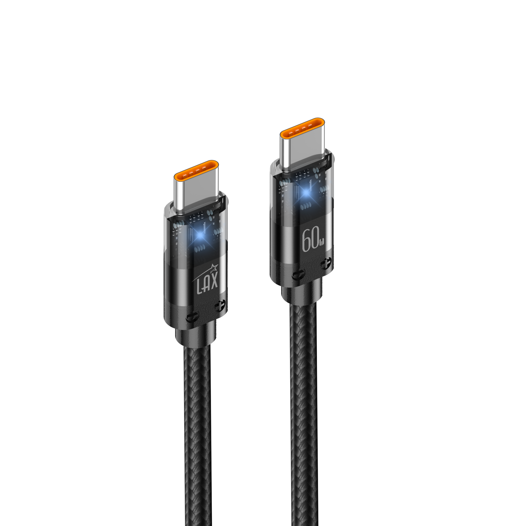 LAX Gadgets - Wholesale Charging Cable - LED 60W USB-C to USB-C Fast Charging Cable—Retail Packaging2
