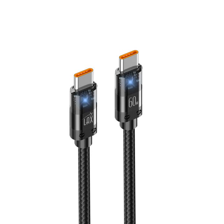 LAX Gadgets - Wholesale Charging Cable - LED 60W USB-C to USB-C Fast Charging Cable—Retail Packaging2