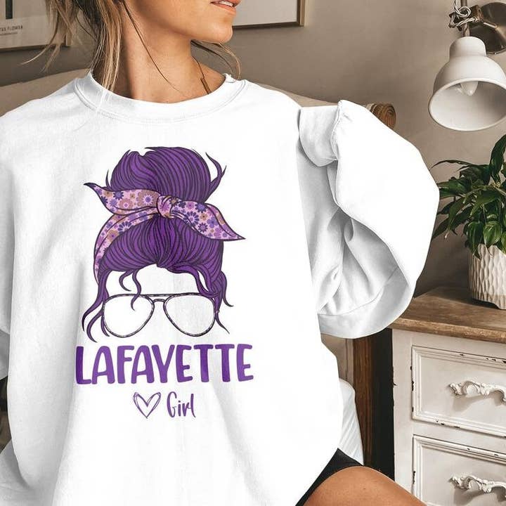 PositiveParty - Wholesale Screen Printed T-Shirt - Women's - Lafayette Girl Shirt, Born In Lafayette Gift2