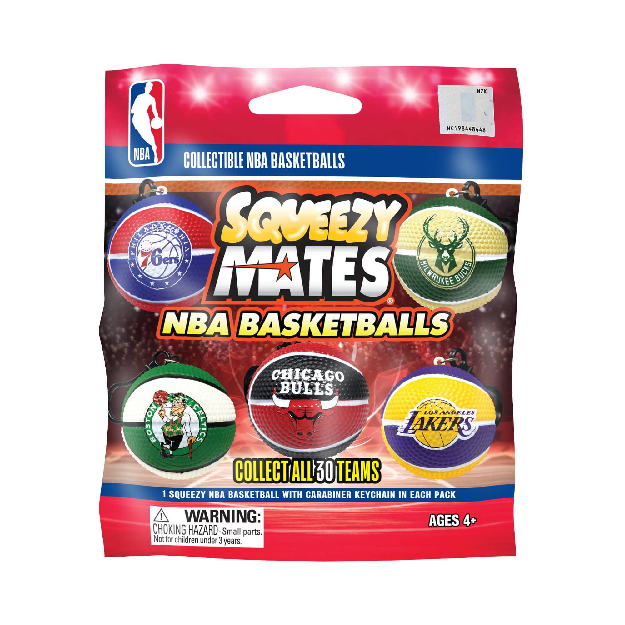 Party Animal, Inc. - Wholesale Squishy Toy - Kids & Baby - SqueezyMate NBA Basketballs Series 1 Gravity Feed Display - 1