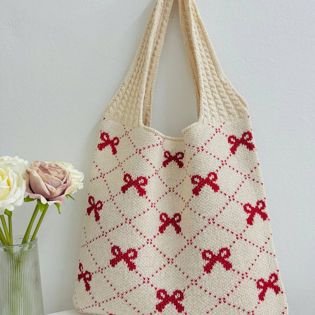 NINEXIS - Wholesale Tote Bag - Women's - CWAB4567_BOW KNIT LARGE CAPACITY TOTE BAG16