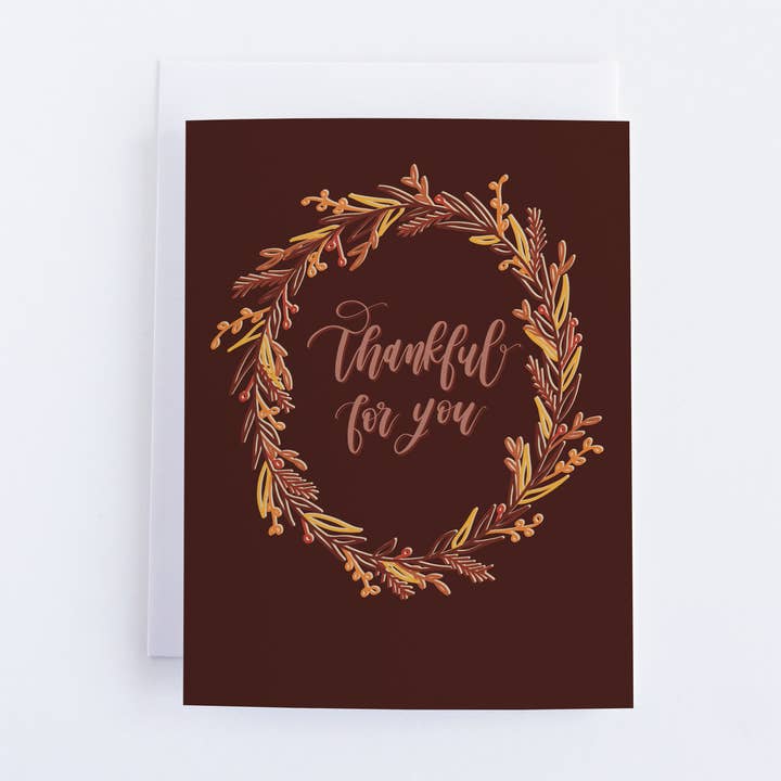 Carte de vœux Thankful For You | Carte de vœux de Thanksgiving pour la vente par ECLetters
