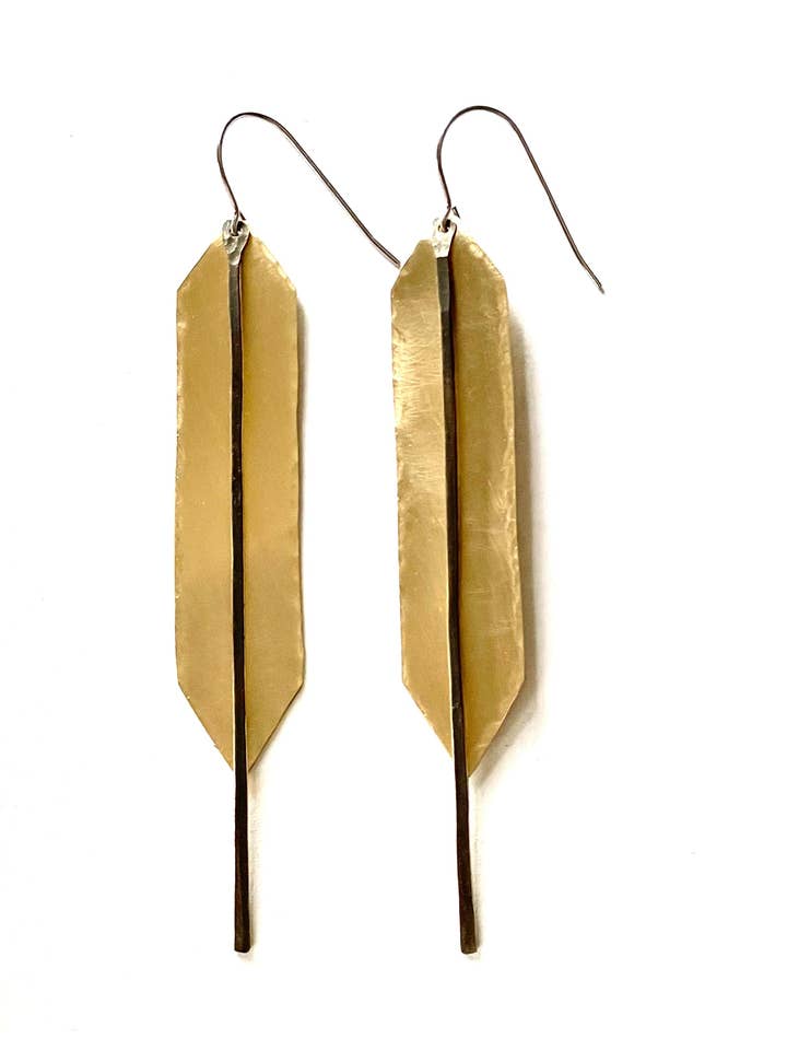 Oorbellen met dubbele punt en stok, lang voor wholesale door Studio451Jewelry