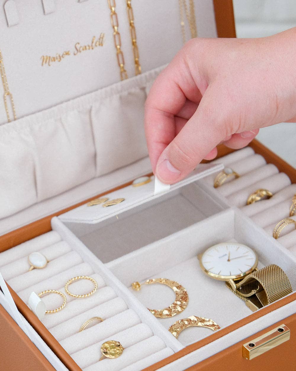 Maison Scarlett - Wholesale Jewelry Box/Organizer - Denise PU leather jewelry box4