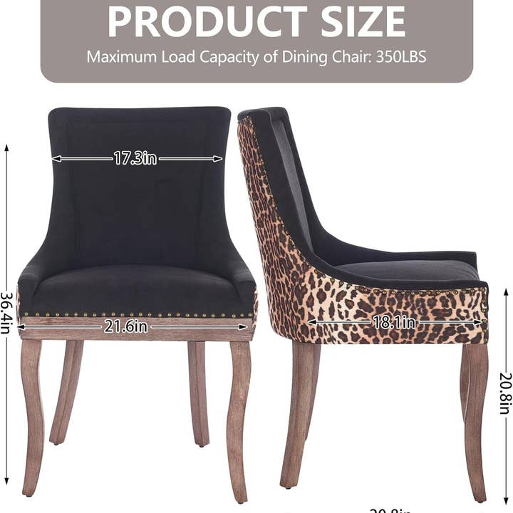 Chic Upholstered Dining Chairs with Stylish Leopard Print for wholesale on Faire