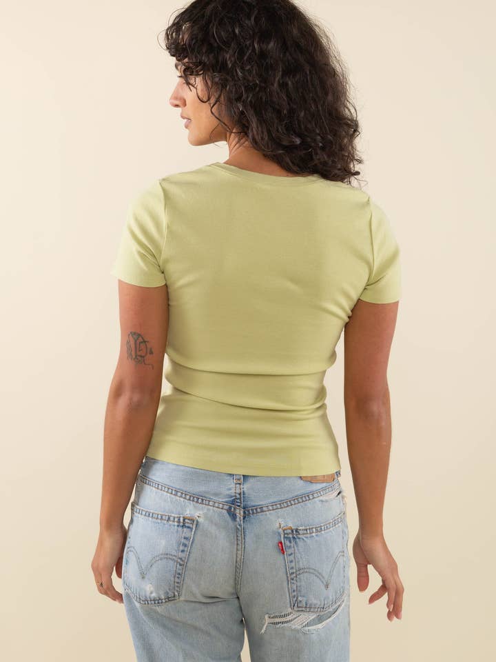 NLT - Wholesale T-Shirt - Women's - Garment Dye 1x1 Rib Regular Length Baby Tee