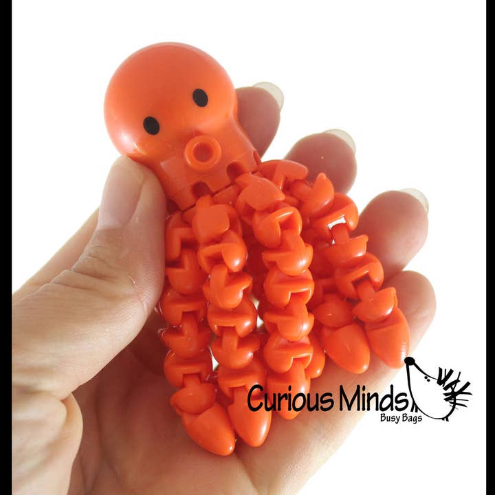 1 Octopus Wiggle Articulated Jointed Moving Fidget Toy - Uni for wholesale by Curious Minds Toys