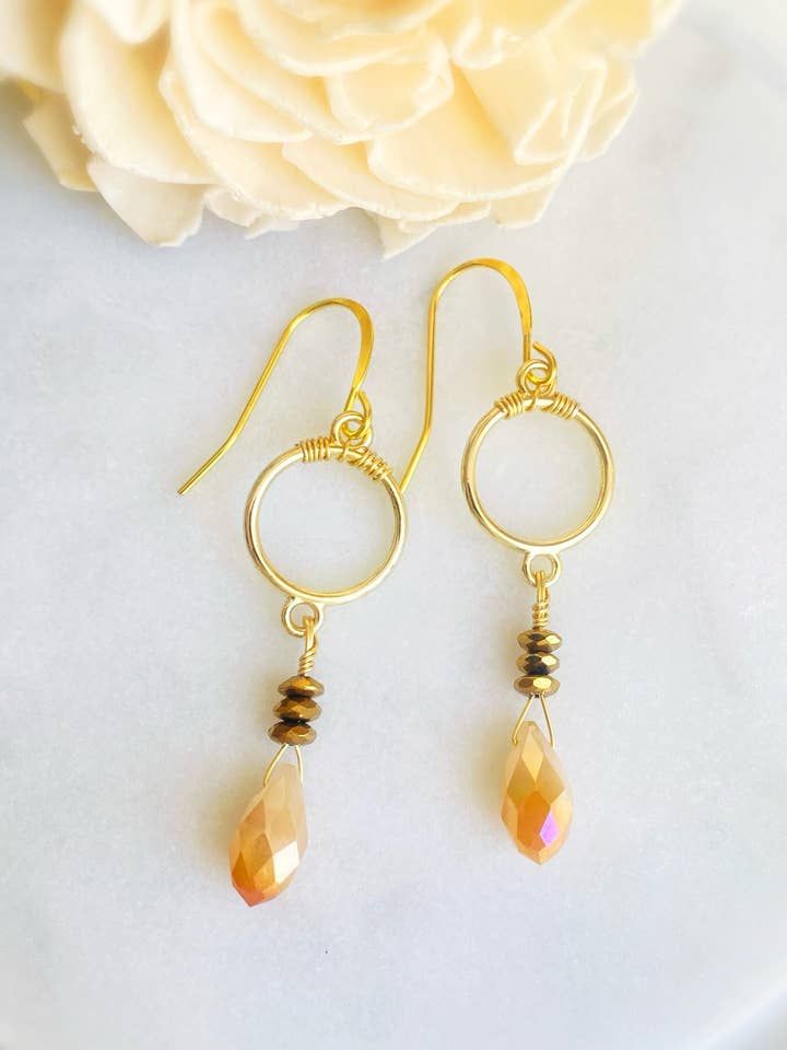Sun Ray Glass Earrings for wholesale by Dajana Design