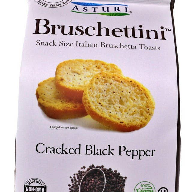 Wholesome Good - Wholesale Crackers - Asturi Cracker Black Pepper Bruschettini 4.23 oz