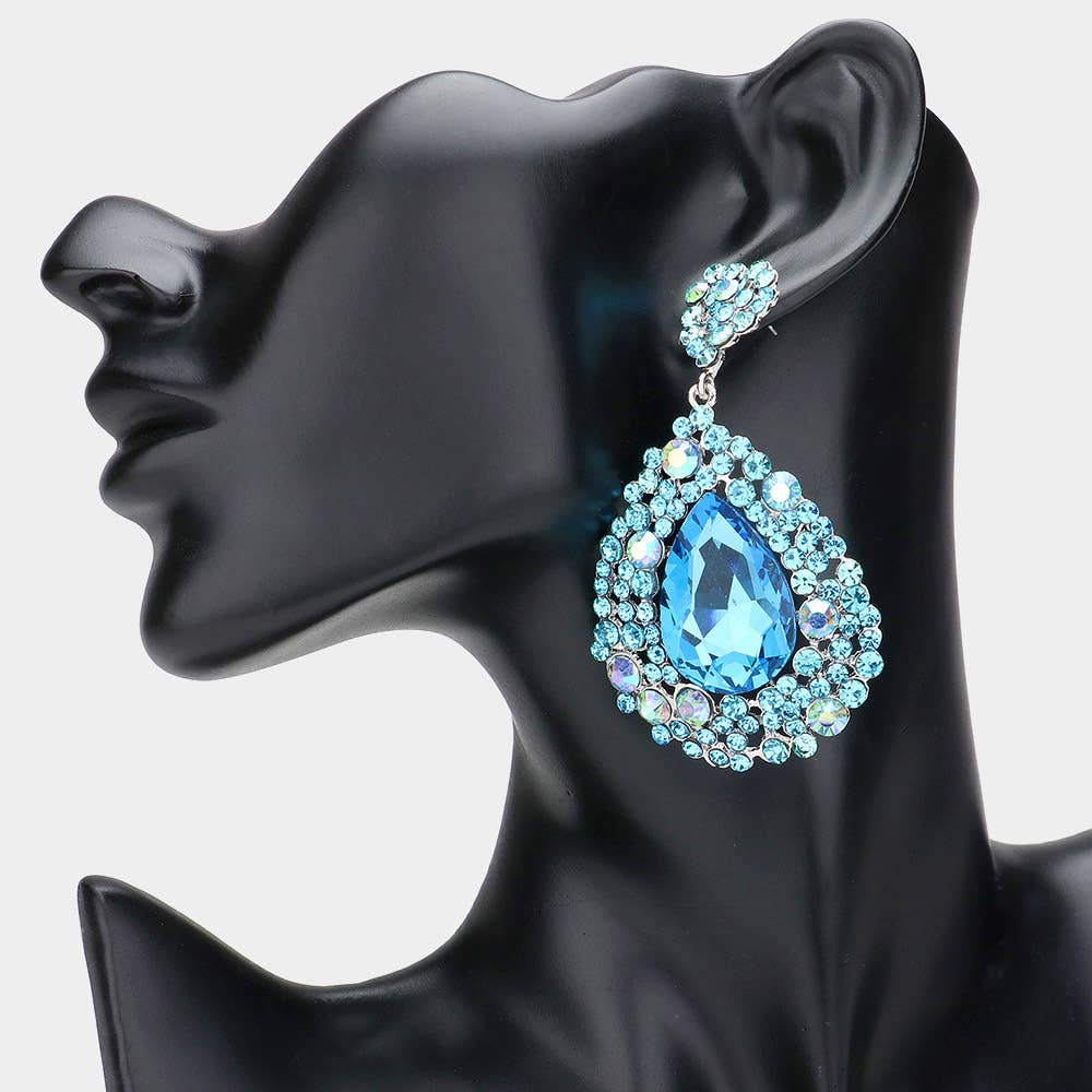 Sensibling Corp. - Wholesale Dangle Earrings - Teardrop Rhinestone Embellished Dangle Evening Earrings30