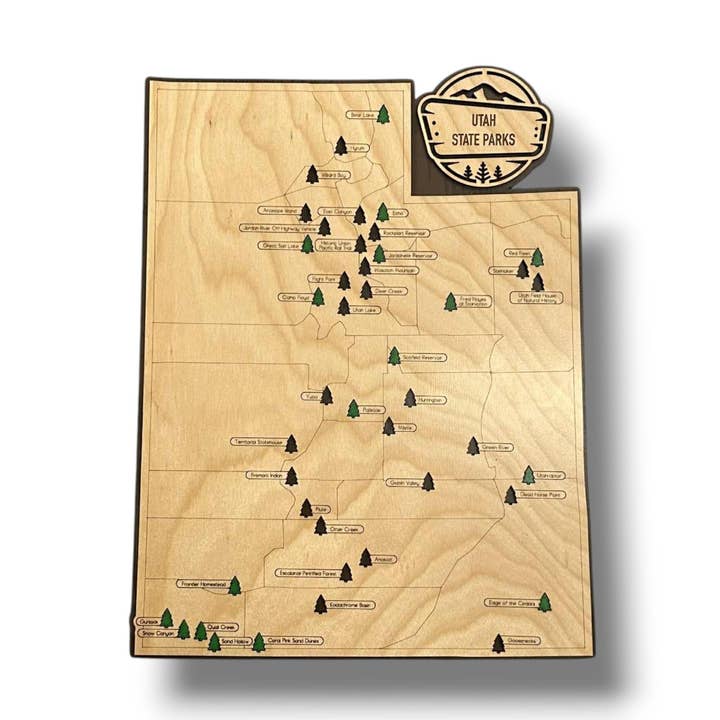 Utah Staatspark Kaart Reiskaart | Wandelkaart | Kampeerkaart voor wholesale door Fuzzy Loon Designs