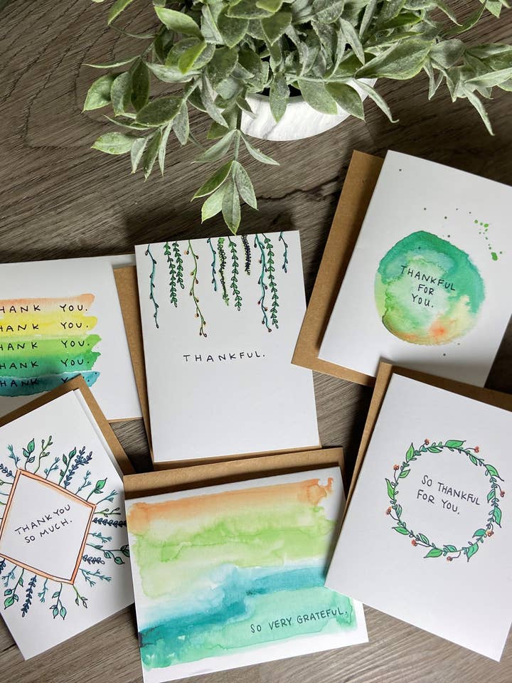 Lot de 6 assortiments - Série Thank You « Leaves » pour la vente par Ink + Splash