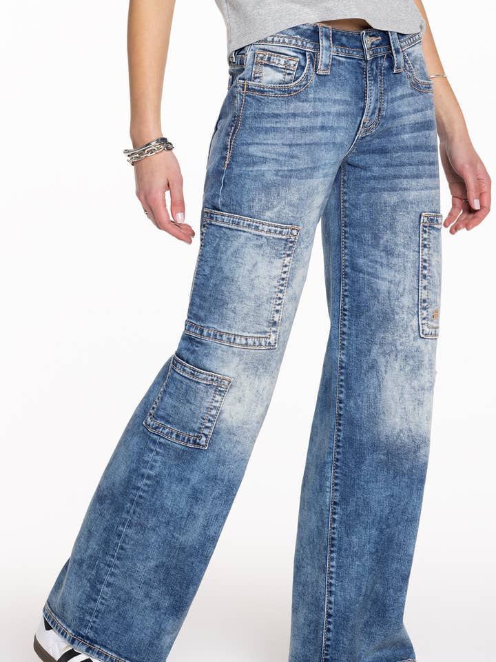 Miss Me - Wholesale Jeans - Women's - M2366YW- MID RISE UTILITY WIDE LEG JEANS3